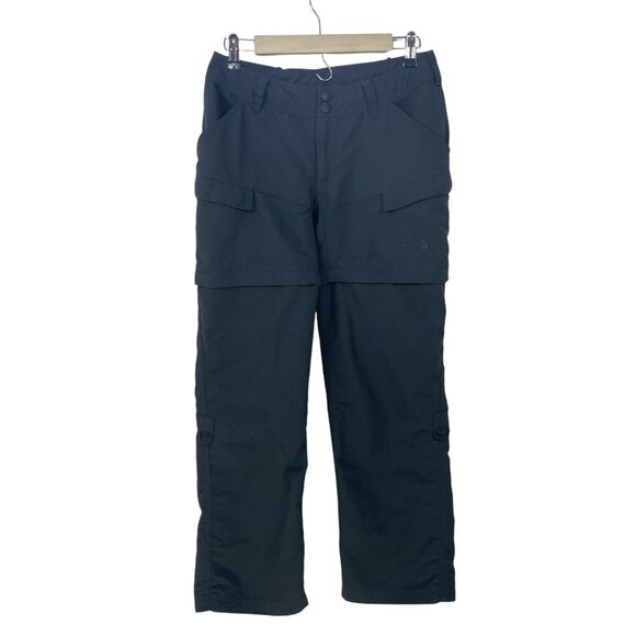 The North Face Women's‎ Size 4 Convertible Pants Gray Nylon Zip Shorts Hiking - Picture 1 of 11